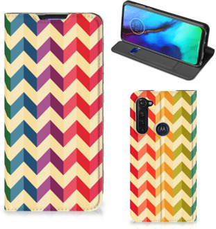 B2Ctelecom Smartphone Hoesje Motorola Moto G Pro Leuk Telefoonhoesje Zigzag Color