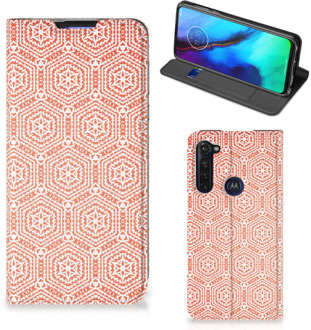 B2Ctelecom Smartphone Hoesje Motorola Moto G Pro Mobiel Hoesje Pattern Orange