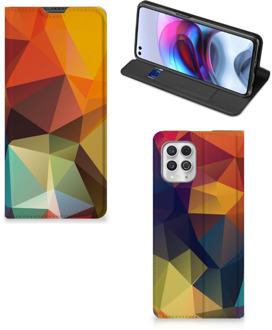 B2Ctelecom Smartphone Hoesje Motorola Moto G100 Leuk Book Case Polygon Color