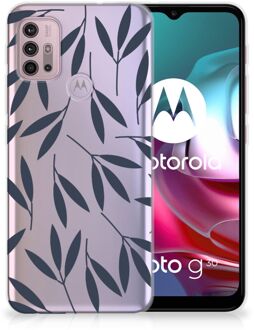 B2Ctelecom Smartphone hoesje Motorola Moto G30 | G10 Back Case Siliconen Hoesje met Foto Leaves Blue