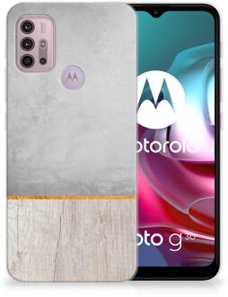 B2Ctelecom Smartphone hoesje Motorola Moto G30 | G10 Backcase Siliconen Hoesje Wood Beton