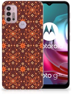 B2Ctelecom Smartphone hoesje Motorola Moto G30 | G10 Leuk Case Batik Brown