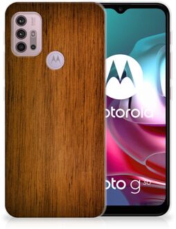 B2Ctelecom Smartphone hoesje Motorola Moto G30 | G10 Leuk Case Super als Vaderdag Cadeaus Donker Hout