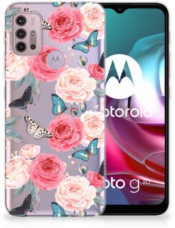 B2Ctelecom Smartphone hoesje Motorola Moto G30 | G10 Telefoontas Butterfly Roses