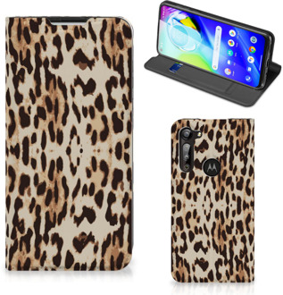 B2Ctelecom Smartphone Hoesje Motorola Moto G8 Power Book Cover Leopard