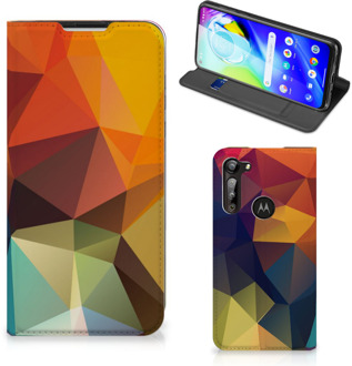 B2Ctelecom Smartphone Hoesje Motorola Moto G8 Power Leuk Book Case Polygon Color