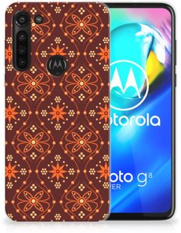 B2Ctelecom Smartphone hoesje Motorola Moto G8 Power Leuk Case Batik Brown