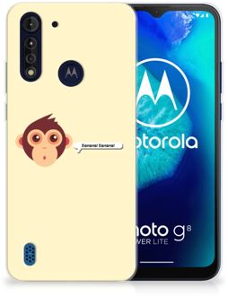 B2Ctelecom Smartphone hoesje Motorola Moto G8 Power Lite Back Case Siliconen Hoesje met Foto Aap