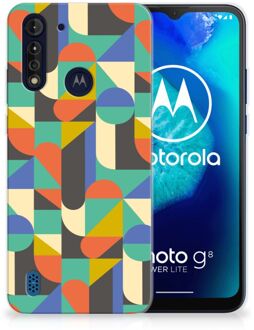 B2Ctelecom Smartphone hoesje Motorola Moto G8 Power Lite Backcase Siliconen Hoesje Funky Retro