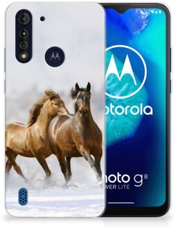 B2Ctelecom Smartphone hoesje Motorola Moto G8 Power Lite TPU Case Paarden