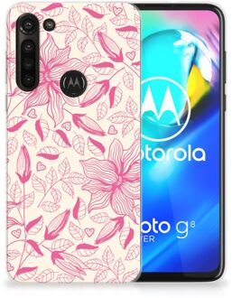 B2Ctelecom Smartphone hoesje Motorola Moto G8 Power Silicone Case Roze Bloemen