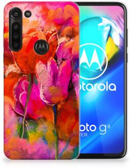 B2Ctelecom Smartphone hoesje Motorola Moto G8 Power Silicone Case Tulips