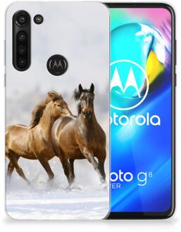 B2Ctelecom Smartphone hoesje Motorola Moto G8 Power TPU Case Paarden