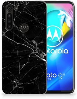 B2Ctelecom Smartphone hoesje Motorola Moto G8 Power Transparant Hoesje Marmer Zwart