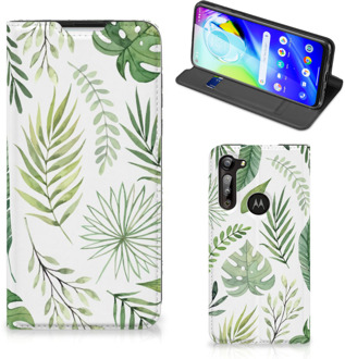 B2Ctelecom Smartphone Hoesje Motorola Moto G8 Power Wallet Book Case Bladeren