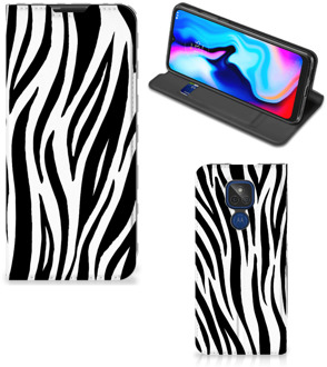 B2Ctelecom Smartphone Hoesje Motorola Moto G9 Play Beschermhoesje Zebra