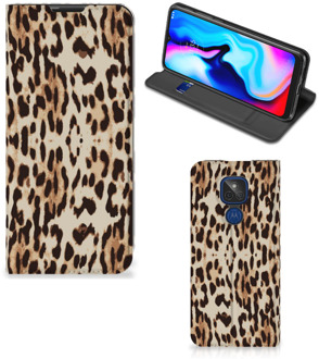 B2Ctelecom Smartphone Hoesje Motorola Moto G9 Play Book Cover Leopard