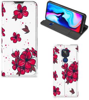 B2Ctelecom Smartphone Hoesje Motorola Moto G9 Play Mobiel Cover Blossom Red