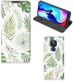 B2Ctelecom Smartphone Hoesje Motorola Moto G9 Play Wallet Book Case Bladeren