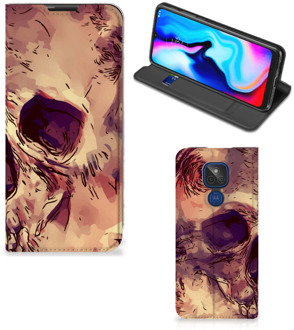 B2Ctelecom Smartphone Hoesje Motorola Moto G9 Play Wallet Case Skullhead