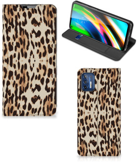 B2Ctelecom Smartphone Hoesje Motorola Moto G9 Plus Book Cover Leopard