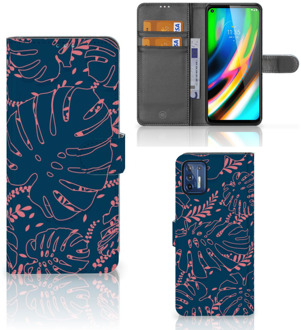 B2Ctelecom Smartphone Hoesje Motorola Moto G9 Plus Bookcase Palm Leaves