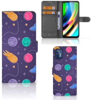 B2Ctelecom Smartphone Hoesje Motorola Moto G9 Plus Flip Case Portemonnee Space