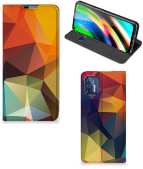 B2Ctelecom Smartphone Hoesje Motorola Moto G9 Plus Leuk Book Case Polygon Color