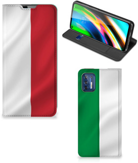 B2Ctelecom Smartphone Hoesje Motorola Moto G9 Plus Leuk Bookcase Italiaanse Vlag