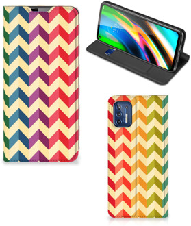 B2Ctelecom Smartphone Hoesje Motorola Moto G9 Plus Leuk Telefoonhoesje Zigzag Color