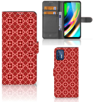 B2Ctelecom Smartphone Hoesje Motorola Moto G9 Plus Wallet Book Case Batik Red