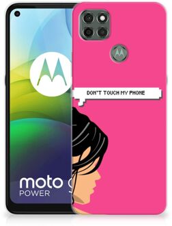 B2Ctelecom Smartphone hoesje Motorola Moto G9 Power Back Case Siliconen Hoesje Woman Don't Touch My Phone