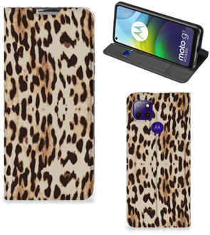 B2Ctelecom Smartphone Hoesje Motorola Moto G9 Power Book Cover Leopard