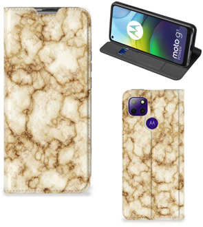 B2Ctelecom Smartphone Hoesje Motorola Moto G9 Power Book Cover Marmer Goud