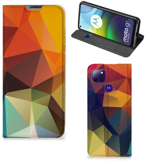 B2Ctelecom Smartphone Hoesje Motorola Moto G9 Power Leuk Book Case Polygon Color