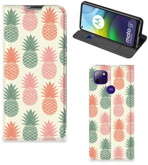 B2Ctelecom Smartphone Hoesje Motorola Moto G9 Power Leuk Bookcase Ananas