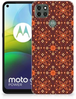 B2Ctelecom Smartphone hoesje Motorola Moto G9 Power Leuk Case Batik Brown