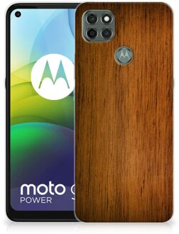 B2Ctelecom Smartphone hoesje Motorola Moto G9 Power Leuk Case Super als Vaderdag Cadeaus Donker Hout