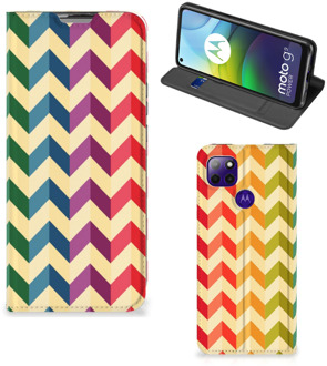 B2Ctelecom Smartphone Hoesje Motorola Moto G9 Power Leuk Telefoonhoesje Zigzag Color