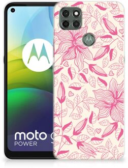 B2Ctelecom Smartphone hoesje Motorola Moto G9 Power Silicone Case Roze Bloemen