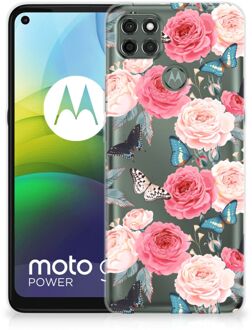 B2Ctelecom Smartphone hoesje Motorola Moto G9 Power Telefoontas Butterfly Roses