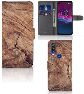 B2Ctelecom Smartphone Hoesje Motorola One Action Book Style Case Tree Trunk