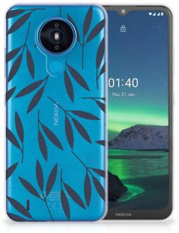 B2Ctelecom Smartphone hoesje Nokia 1.4 Back Case Siliconen Hoesje met Foto Leaves Blue