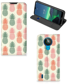 B2Ctelecom Smartphone Hoesje Nokia 1.4 Leuk Bookcase Ananas