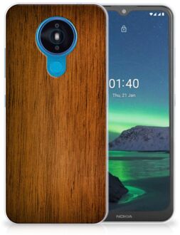 B2Ctelecom Smartphone hoesje Nokia 1.4 Leuk Case Super als Vaderdag Cadeaus Donker Hout