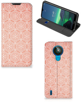 B2Ctelecom Smartphone Hoesje Nokia 1.4 Mobiel Hoesje Pattern Orange