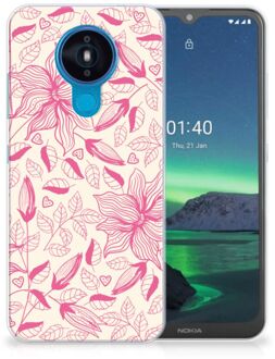 B2Ctelecom Smartphone hoesje Nokia 1.4 Silicone Case Roze Bloemen