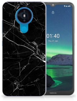 B2Ctelecom Smartphone hoesje Nokia 1.4 Transparant Hoesje Marmer Zwart