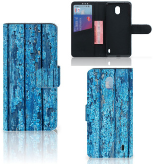 B2Ctelecom Smartphone Hoesje Nokia 1 Plus Book Style Case Blauw Wood