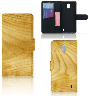 B2Ctelecom Smartphone Hoesje Nokia 1 Plus Book Style Case Licht Hout